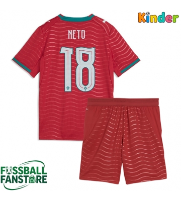 Portugal Pedro Neto #18 Replik Heimtrikot Kinder WM 2026 Kurzarm (+ Kurze Hosen)